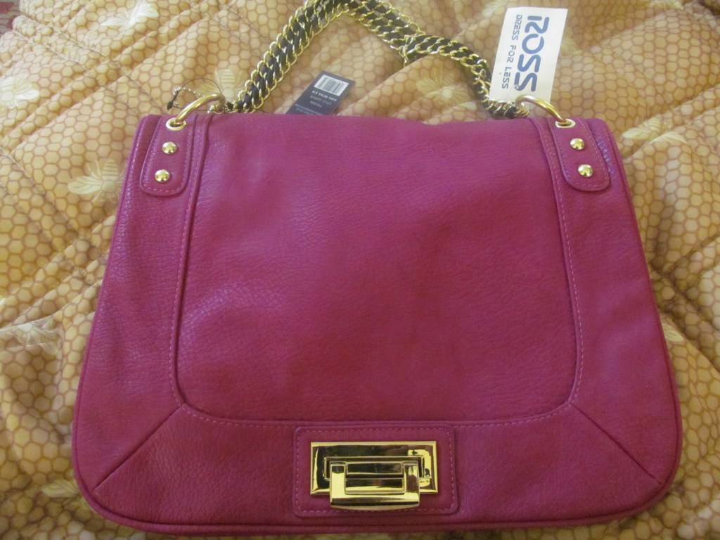 Olivia and Joy: Fuchsia  Purse with Gold Weaved&nbsp;Strap